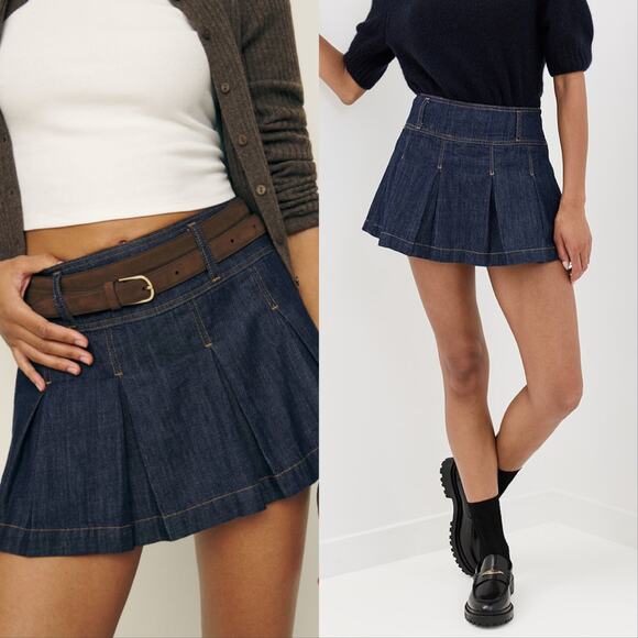 Reformation Petal Denim Mini Skort - Picture 1 of 6
